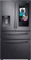 Samsung - Family Hub 22.2 Cu. Ft. 4-Door French Door Counter-Depth Fingerprint Resistant Refrigerator - Black stainless steel