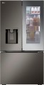 LG - 25.5 Cu. Ft. French Door-in-Door Counter-Depth Smart Refrigerator with Mirror InstaView - Black Stainless Steel--6542567