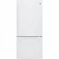 GE - 20.9 Cu. Ft. Bottom-Freezer Refrigerator - High gloss white