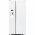 GE - 25.4 Cu. Ft. Frost-Free Side-by-Side Refrigerator with Thru-the-Door Ice and Water - Slate