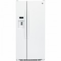 GE - 25.4 Cu. Ft. Frost-Free Side-by-Side Refrigerator with Thru-the-Door Ice and Water - Slate