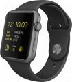 Apple - Apple-Geek Squad Certified Refurbished Apple Watch Sport (first-generation) 42mm Aluminum Case-Space Gray Sports Band - Space Gray Sports Band