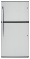 GE - 21.2 Cu. Ft. Top-Freezer Refrigerator - Stainless Steel