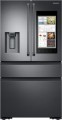 Samsung - Family Hub 22.2 Cu. Ft. 4-Door French Door Counter-Depth Refrigerator - Black stainless steel
