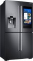 Samsung - Family Hub 22 Cu. Ft. 4-Door Flex French Door Counter-Depth Refrigerator - Fingerprint Resistant Black Stainless Steel