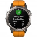 Garmin - Fēnix 5 Plus Sapphire Smart Watch - Fiber-Reinforced Polymer - Solar Flare Orange