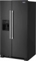 Maytag - 24.5 Cu. Ft. Side-by-Side Freestanding Refrigerator with Exterior Ice and Water Dispenser - Cast Iron Black