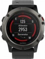 Garmin - fēnix® 5X Sapphire GPS Heart Rate Monitor Watch - Slate Gray with Black Band