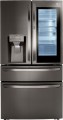 LG - 22.5 Cu. Ft. 4-Door French Door Counter-Depth Refrigerator with InstaView Door-in-Door and Craft Ice - PrintProof Black Stainless Steel-6397174