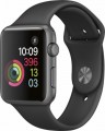 Apple - Apple Watch Series 1 42mm Space Gray Aluminum Case Black Sport Band - Space Gray Aluminum