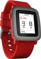 Pebble - Time Smartwatch 38mm Polycarbonate - Red Silicone