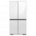 Samsung - Bespoke 23 Cu. Ft. 4-Door Flex French Door Counter Depth Refrigerator with Beverage Center - White Glass