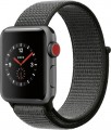 Apple - Geek Squad Certified Refurbished Apple Watch Series 3 (GPS + Cellular), 38mm with Dark Olive Sport Loop - Space Gray Aluminum-6151318