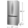 Frigidaire - Gallery 20.0 Cu. Ft. French Door Standard-Depth Refrigerator - Stainless Steel