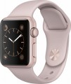 Apple - Apple Watch Series 1 38mm Rose Gold Aluminum Case Pink Sand Sport Band - Rose Gold Aluminum