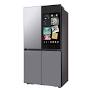 Samsung - Bespoke 23 Cu. Ft. 4-Door Flex French Door Counter Depth Refrigerator with AI Family Hub+ and AI Vision Inside - Stainless Steel