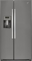 GE - 25.4 Cu. Ft. Frost-Free Side-by-Side Refrigerator with Thru-the-Door Ice and Water - Slate-8748045
