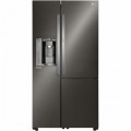 LG - 26.1 Cu. Ft. Side-by-Side Refrigerator - Black stainless steel