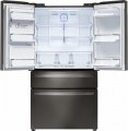 LG - 22.7 Cu. Ft. Counter-Depth 4-Door French Door Refrigerator with Thru-the-Door Ice and Water - Black Stainless
