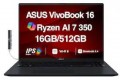 ASUS - Upgraded - VivoBook 16 Laptop 16.0 WUXGA (AMD Ryzen AI 7 350, 32GB DDR5, 2TB PCIe SSD, Win 11 Pro) w/USB Hub