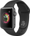 Apple - Geek Squad Certified Refurbished Apple Watch Series 2 42mm Space Gray Aluminum Case Black Sport Band - Space Gray Aluminum