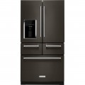 KitchenAid - 25.8 Cu. Ft. 5-Door French Door Refrigerator - Black stainless steel