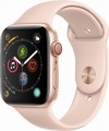 Apple - Apple Watch Series 4 (GPS + Cellular), 40mm Gold Aluminum Case with Pink Sand Sport Band - Gold Aluminum