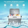 Costway - 58 Quarts Car Refrigerator Portable RV Freezer Dual Zone w/ Wheel - Gray
