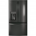 GE - 22.2 Cu. Ft. French Door Counter-Depth Refrigerator - Black stainless steel