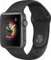 Apple - Geek Squad Certified Refurbished Apple Watch Series 1 38mm Space Gray Aluminum Case Black Sport Band - Space Gray Aluminum