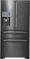 Samsung - ShowCase 22.4 Cu. Ft. 4-Door Flex French Door Counter-Depth Refrigerator - Black Stainless Steel