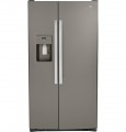 GE - 25.3 Cu. Ft. Side-by-Side Refrigerator with External Ice & Water Dispenser - Slate-6475449