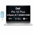 Dell - Pro 16 Plus Laptop 16.0 WUXGA Display (Ryzen AI 7 350, 32GB, 512GB SSD, AMD Radeon 860M, Win 11 Pro) w/USB Hub - Platinum Silver