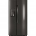 GE - 25.4 Cu. Ft. Side-by-Side Refrigerator - Black stainless steel