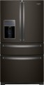 Fingerprint-resistant finish Resists fingerprints and smudges with steel that easily wipes clean.  Contoured doors Align perfectly with any stylish kitchen design.  Electronic and touch sensitive controls Make operation simple.  Generous storage Incl