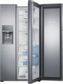 Samsung - Showcase 21.5 Cu. Ft. Counter-Depth Side-by-Side Refrigerator with Thru-the-Door Ice and Water - Stainless Steel