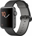 Apple - Apple Watch Series 2 38mm Space Gray Aluminum Case Black Woven Nylon Sport Band - Space Gray Aluminum