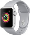 Apple - Apple Watch Series 3 (GPS), 38mm Silver Aluminum Case with Fog Sport Band - Silver Aluminum