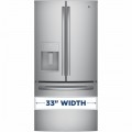 GE - 23.8 Cu. Ft. French Door Refrigerator - Stainless steel