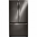 LG - 25.4 Cu. Ft. French Door Refrigerator - Black/stainless steel