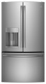 GE - 27.7 Cu. Ft. French Door Refrigerator with Thru-the-Door Ice and Water - Stainless Steel