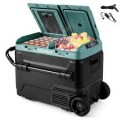 Costway - Dual Zone 12V Car Refrigerator 64QT Portable Compressor Fridge Freezer (-4℉~68℉) for RVs - Green-Costway - Dual Zone 12V Car Refrigerator 42QT Portable Compressor Fridge Freezer (-4℉~68℉) for RVs - Green