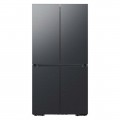 Samsung - Bespoke 23 cu. ft. 4-Door Flex French Door Counter Depth Refrigerator with WiFi and Customizable Panel Colors - Matte Black Steel