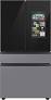 Samsung - Bespoke 23 Cu. Ft. 4-Door French Door Counter Depth Smart Refrigerator with Family Hub - Charcoal Glass/Stainless steel