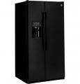 GE - 25.4 Cu. Ft. Side-by-Side Refrigerator - High-Gloss Black-9180143