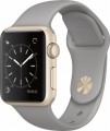 Apple - Geek Squad Certified Refurbished Apple Watch Series 1 38mm Gold Aluminum Case Concrete Sport Band - Gold Aluminum