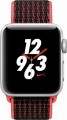 Apple - Apple Watch Nike+ Series 3 (GPS + Cellular), 38mm Silver Aluminum Case with Bright Crimson/Black Nike Sport Loop - Silver Aluminum