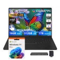 LG - Upgraded - Gram Book AI Powered Laptop 16.0 WUXGA Display (Ryzen AI 7 445, 16GB, 1TB SSD, Win 11 Pro) w/Dockztorm Wireless Mouse - Titan Black