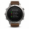 Garmin - fēnix® Chronos Smartwatch 49mm Stainless Steel with Leather Band