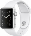 Apple - Apple Watch Series 2 38mm Silver Aluminum Case White Sport Band - Silver Aluminum